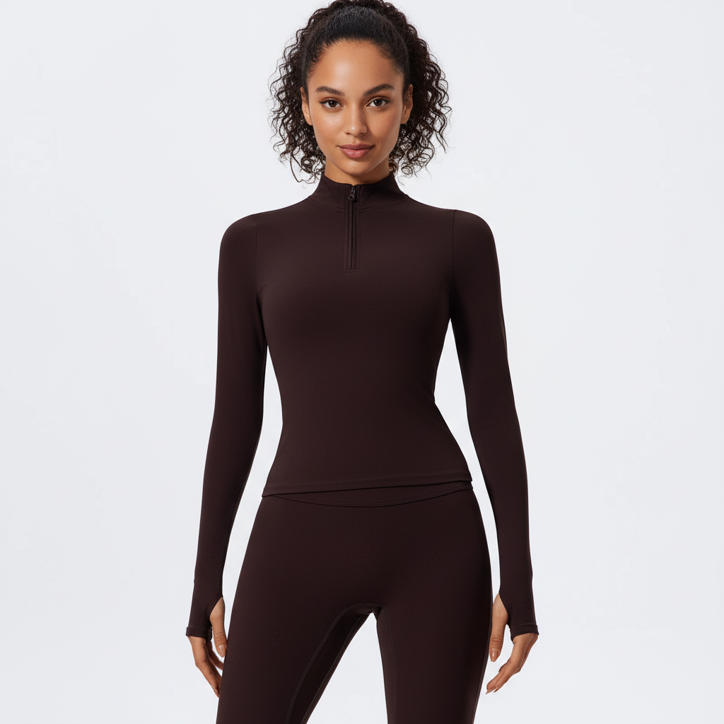 Essentials Zip Top – Cocoa Brown