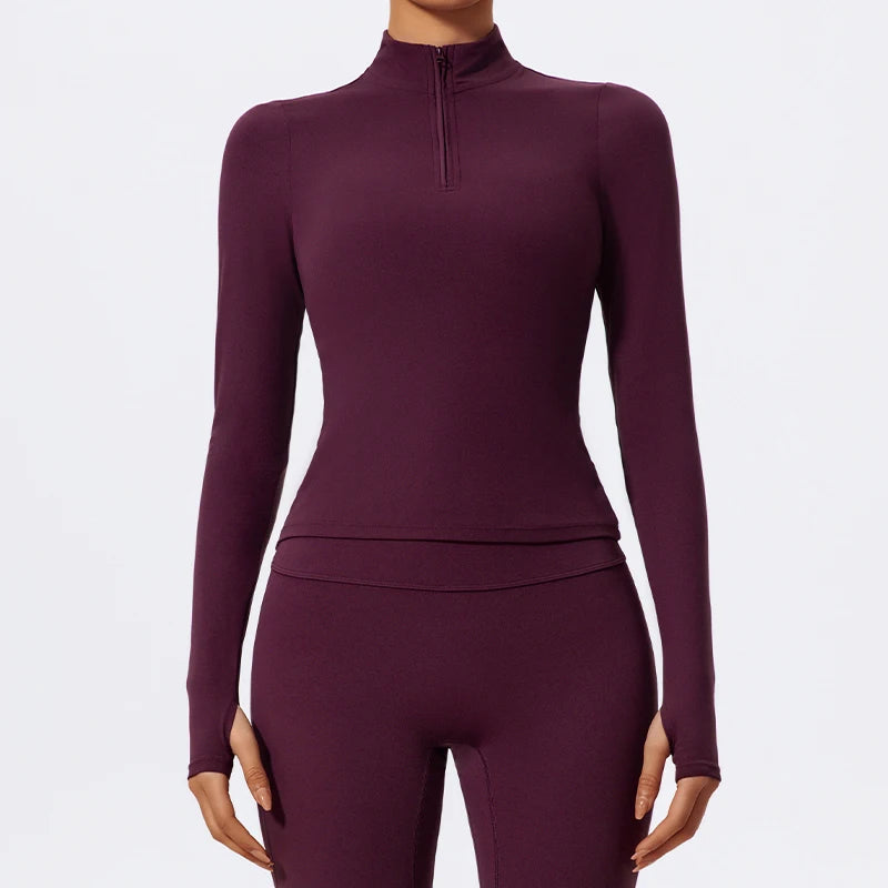 Essentials Zip Top – Merlot