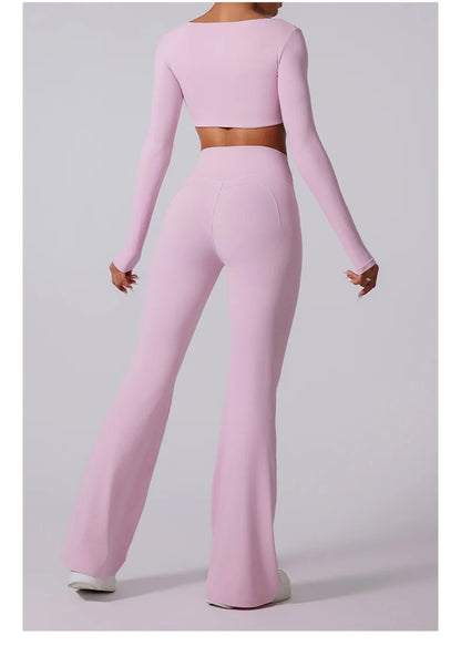 Women High Waist Flared Leggings