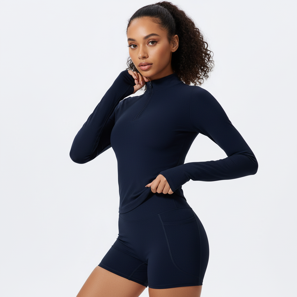 Essentials Zip Top – Midnight Navy